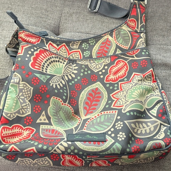 Vera Bradley Handbags - Vera Bradley Gray and Red Floral Crossbody Bag